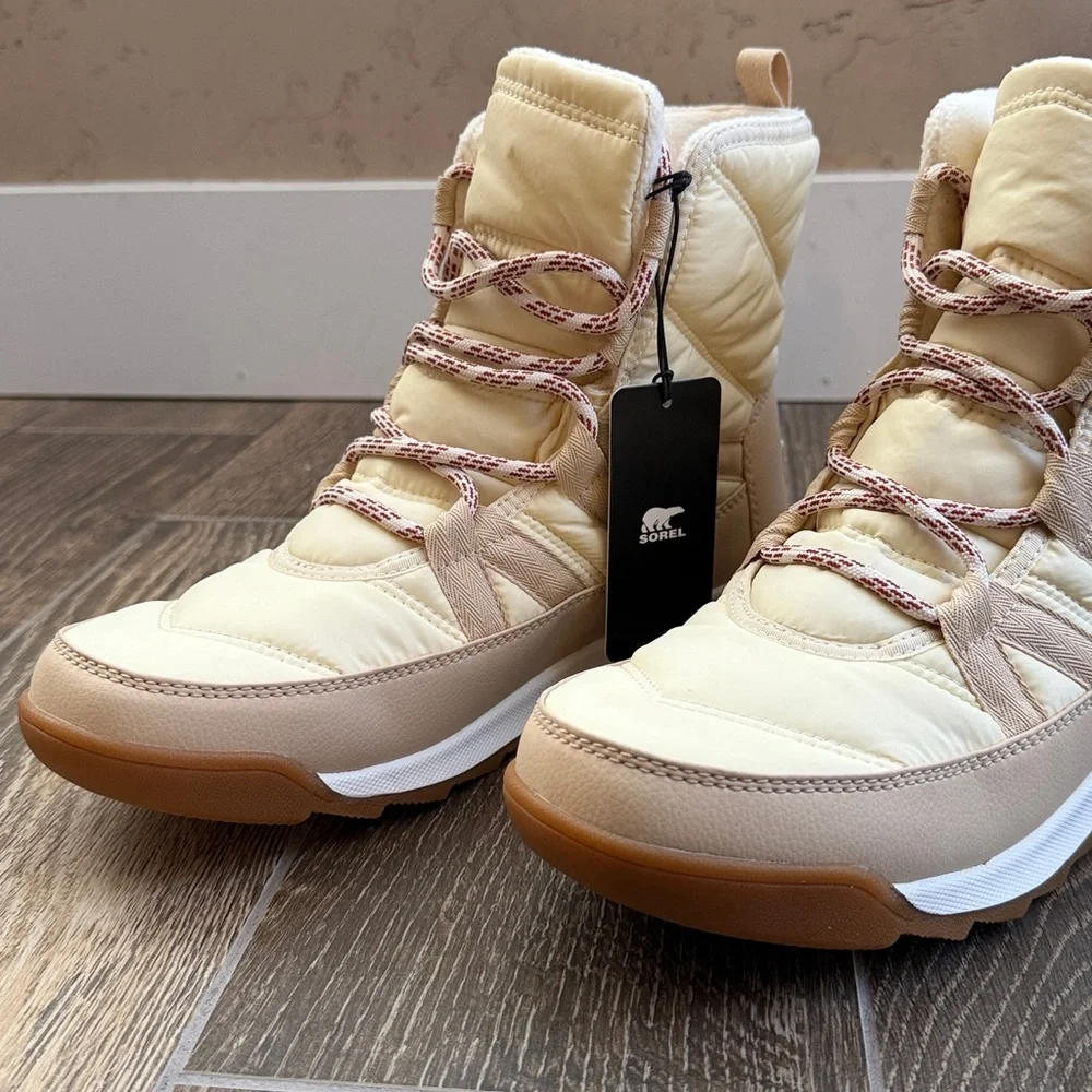 SOREL Women's Honey White Whitney II Plus Lace Waterproof Boots—10 - Picture 3 of 16